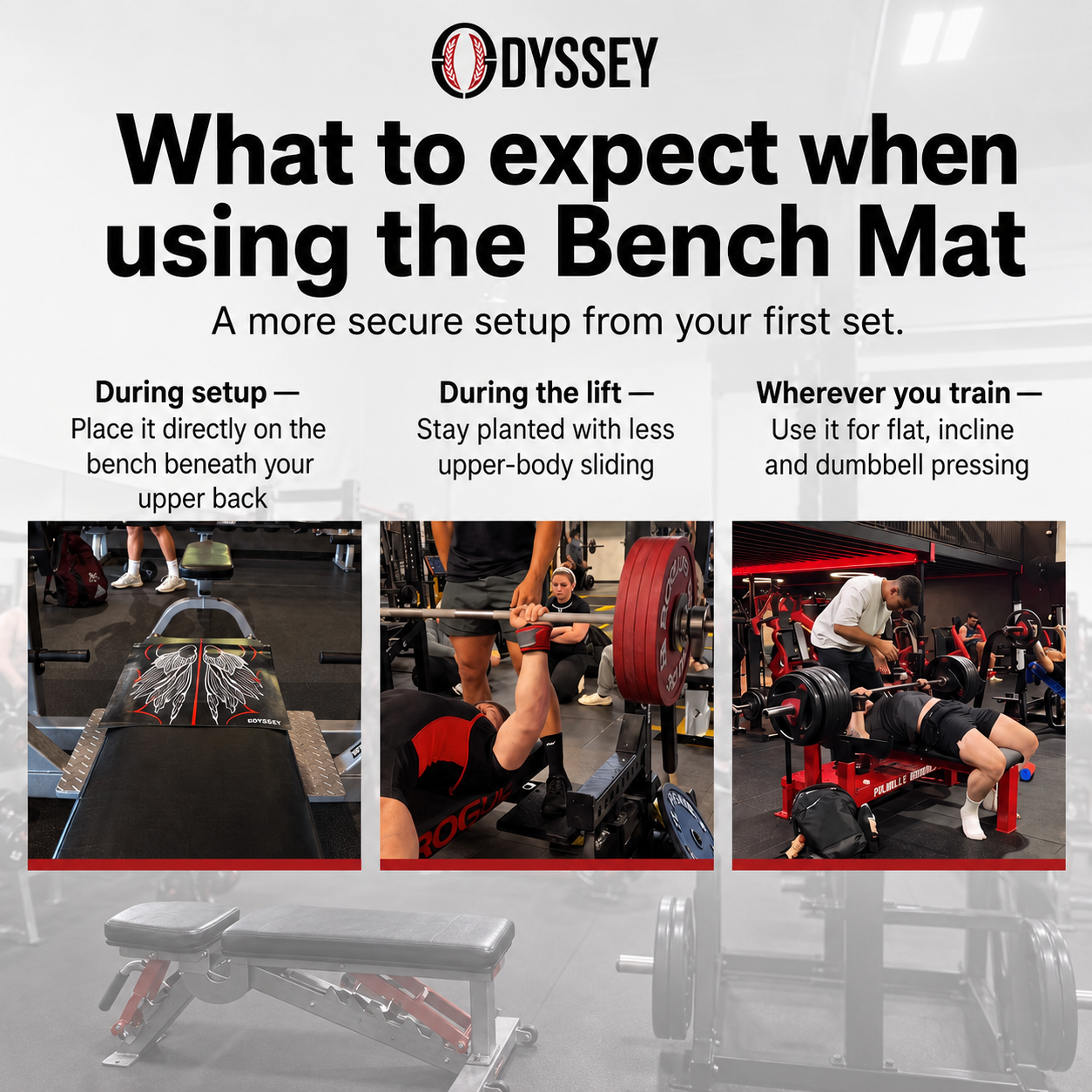 What to expect when using the Odyssey Bench Mat